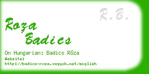 roza badics business card